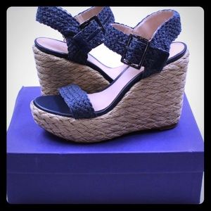 Stuart Weitzman Blue Espadrille Wedge